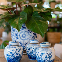 Peony Blue and White Ginger Jar