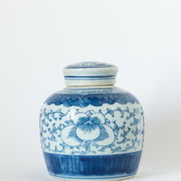 Happiness Blue and White Ginger Jar