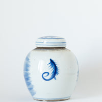 Peony Blue and White Ginger Jar